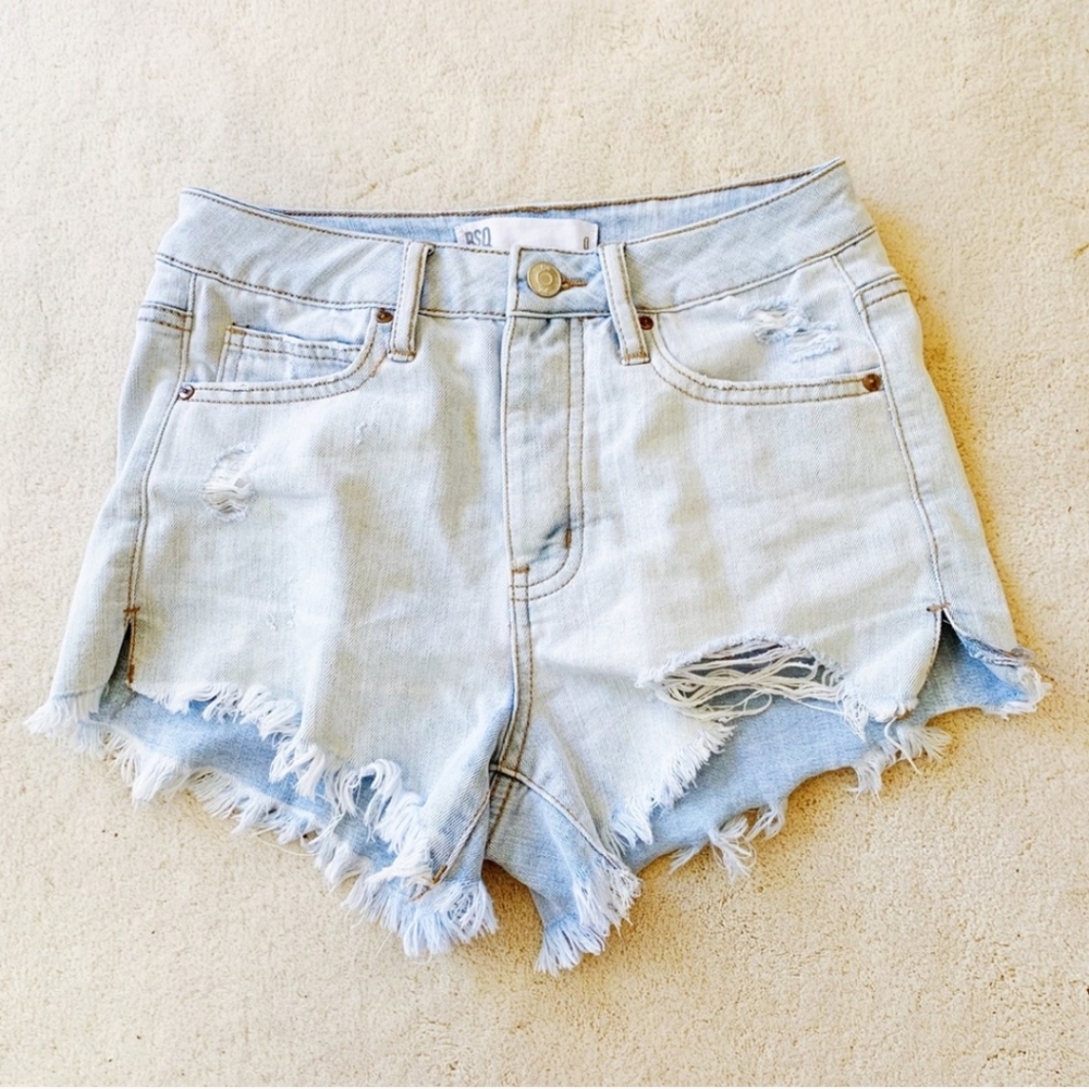 Tilly's RSQ Jean Vintage High Rise Denim Shorts 0 - Picture 3 of 4
